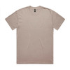 A beige heavy faded tee shirt with a plain design and a label at the neckline. It has no visible logos or branding.