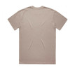 A faded t-shirt in a light beige colour, featuring a plain back with no visible logos or designs.