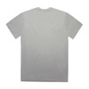 A light grey T-shirt with short sleeves and a back view, featuring a logo.