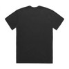 A black T-shirt featuring a simple design and a logo. It has a relaxed fit and a classic crew neck.