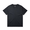 A black T-shirt with a simple design and short sleeves, featuring a logo.