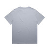 A grey faded t-shirt with a plain back, featuring a soft texture and a relaxed fit.