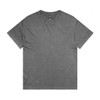 A grey Stone Wash Heavy Tee, featuring short sleeves and a crew neck, with a branding label inside.