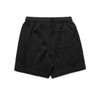 Black Relax Track Shorts with a back pocket, featuring an elasticated waistband and a casual design.