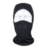 A black multiway balaclava featuring a fitted design and perforated sections for breathability.