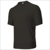 A short sleeve rashie in black, featuring a high neck and smooth fabric. Includes a logo.