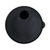 A coffee cup lid in black, featuring a small opening for sipping and a secure fit for the cup.