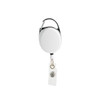 A Premium Retractable ID Badge Holder with a white circular casing and a clear badge clip.