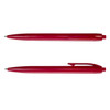 A red Javelin pen with a sleek design, featuring a clip and a pointed tip. Includes branding on the pen.