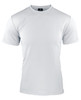 A light grey men's t-shirt featuring a simple design and a logo on the collar area.