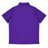 A purple polo shirt featuring a collar and short sleeves, with no visible logos or branding.