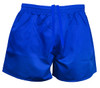 Bright blue rugby men's shorts with an elasticated waistband and drawstring. Ideal for sports activities.
