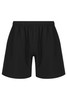 Black sports shorts with an elastic waistband and no visible logos or branding. Ideal for training activities.