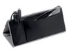 A black A4 portfolio with multiple pockets, ideal for organising office supplies and documents.