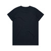 A black T-shirt with a simple design, featuring a logo on the back.