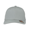 A grey trucker cap with a mesh back and a branded logo on the side.