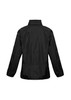 A black unisex Spinnaker jacket with long sleeves and a fitted design, featuring a logo on the back.