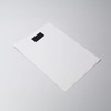 A flat, white magnetic calendar with a black tab at the top. The design is simple and minimalistic.