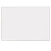 A square cut fridge magnet in a plain white finish. Features a subtle border and includes a logo.
