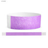 A lavender Tyvek adult wristband, 25mm wide, featuring a smooth texture and a secure fastening.