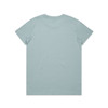 A light blue T-shirt with a simple design and a logo. The garment features a classic crew neck and short sleeves.