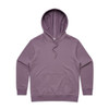 A purple hoodie featuring a front pocket and a drawstring hood, designed for casual wear.