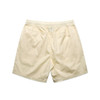 Cream-coloured beach shorts featuring an elastic waistband and a simple design. Includes a logo.