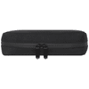A black organiser pouch with a zippered closure, featuring a simple design and a logo.