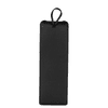 A black PU leather bag with a loop for hanging, designed for organising cables and technology accessories.