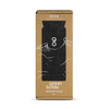 A drink bottle in obsidian black, packaged in a brown box featuring wave designs and a logo.