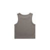 A faded organic rib crop tank in a muted grey tone, featuring a simple design and no visible logos.