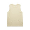 A light yellow sleeveless tank top featuring a plain design and a logo.