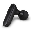 A compact handheld massager in black with a spherical massage head and an ergonomic handle.