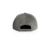 A grey cap featuring a textured corduroy fabric and an adjustable strap at the back. Includes branding.