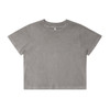 A heavy crop tee in stone wash grey with a classic crew neckline and short sleeves. It features a simple design without embellishments.