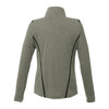 A women's eco-knit performance half zip jumper in green, featuring black accents and a fitted design.