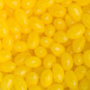 Bright yellow jelly beans in a clustered arrangement, featuring a glossy finish. The image has a branding logo present.