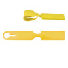 A yellow Naples luggage tag set features a flat tag and a matching loop for attachment.