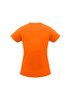 An orange short sleeve tee for women, featuring a fitted design and no visible logos on the back.