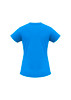 A blue women's short sleeve tee featuring a regular fit and a simple back design.