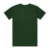 A green T-shirt with a simple design and a visible logo on the back.