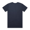 Navy blue T-shirt with short sleeves and a plain back design, featuring a simple logo.