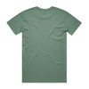 A green t-shirt with a simple design, featuring a logo on the back. The shirt has a round neckline and short sleeves.