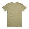 A khaki T-shirt featuring a classic crew neck and short sleeves, with a plain back and a logo on the label.