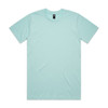 A mint green classic t-shirt featuring a crew neckline and short sleeves, with a logo on the tag.