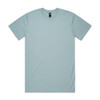A light blue classic T-shirt with short sleeves and a round neckline. It features a logo on the inside label.