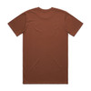 A brown Classic Tee with short sleeves and a plain back design, featuring a logo at the neck.