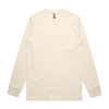 A long-sleeved classic tee in a soft cream colour, featuring a simple design with a branding label.