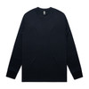 A long-sleeve t-shirt in black with a logo on the label. Simple and classic design.