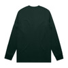 A long-sleeve t-shirt in dark green, featuring a plain back and a logo.